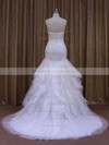 White Trumpet/Mermaid Tulle Appliques Lace Sweetheart Modern Wedding Dress #PDS00021987