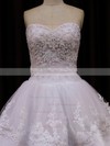 Beautiful Princess Tulle Appliques Lace Sweetheart Ivory Wedding Dresses #PDS00021990