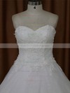 A-line Appliques Lace Ivory Tulle Sweetheart Modern Wedding Dresses #PDS00022021