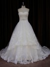 Sweetheart Ivory Princess Tulle Appliques Lace Designer Wedding Dresses #PDS00022041
