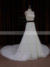 New Sweetheart Lace Tulle Sashes/Ribbons Ivory Cathedral Train Wedding Dresses #PDS00022042