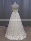 Tulle with Appliques Lace Ivory Sweep Train Lace-up New Arrival Wedding Dresses #PDS00022044