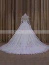Tulle Appliques Lace Ball Gown Noble Ivory Long Sleeve Wedding Dresses #PDS00022054