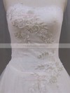 Chapel Train Ivory Lace Tulle Beading Affordable Strapless Wedding Dresses #PDS00022063