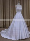 Wholesale Sweetheart Satin Beading Court Train White Wedding Dresses #PDS00022068