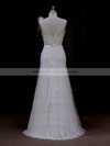 Sheath/Column Tulle Appliques Lace V-neck Online Ivory Wedding Dresses #PDS00022088