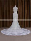 Modest Sweetheart Ivory Lace Tulle with Beading Trumpet/Mermaid Wedding Dresses #PDS00022091