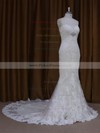 Modest Sweetheart Ivory Lace Tulle with Beading Trumpet/Mermaid Wedding Dresses #PDS00022091