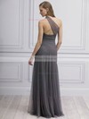 Backless Sheath/Column Tulle Ruffles Classy One Shoulder Bridesmaid Dresses #PDS01012725