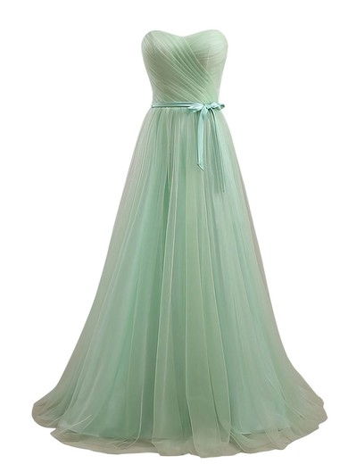 Sweetheart Floor-length Tulle Sashes / Ribbons Online Bridesmaid Dresses #PDS01012734