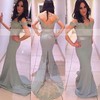 Backless Off-the-shoulder Lace Satin Trumpet/Mermaid Popular Bridesmaid Dresses #PDS01012743