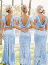 Sheath/Column Sequined Scoop Neck Short Sleeve Backless Bridesmaid Dresses #PDS01012746