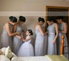 Scoop Neck Gray Tulle Sashes / Ribbons Floor-length Modest Bridesmaid Dresses #PDS01012747