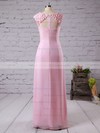 Chiffon with Appliques Lace A-line Scoop Neck Pretty Bridesmaid Dresses #PDS01012757