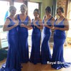 Sparkly Sequined Sweep Train Trumpet/Mermaid V-neck Bridesmaid Dresses #PDS01012758