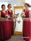 Gorgeous Pink Chiffon Floor-length with Ruffles V-neck Bridesmaid Dress #PDS01012771