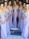 Silk-like Satin Appliques Lace Sweetheart Fashion Sheath/Column Bridesmaid Dress #PDS01012786
