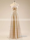 Sage Chiffon Sweep Train Ruffles Designer One Shoulder Bridesmaid Dresses #PDS01012793