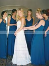 Floor-length V-neck Chiffon with Ruffles Modest Bridesmaid Dresses #PDS01012798