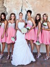 Empire Pink Chiffon Beading Sweetheart Short/Mini Bridesmaid Dresses #PDS01012801