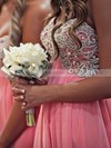 Empire Pink Chiffon Beading Sweetheart Short/Mini Bridesmaid Dresses #PDS01012801