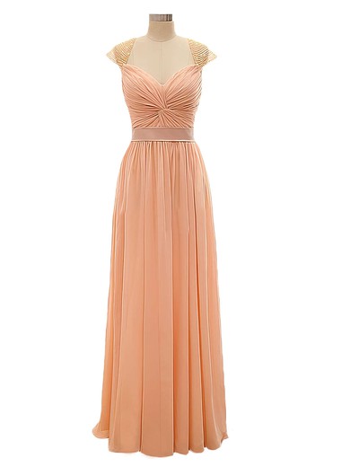 V-neck Chiffon with Criss Cross A-line Girls Bridesmaid Dresses #PDS01012802