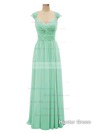 V-neck Chiffon with Criss Cross A-line Girls Bridesmaid Dresses #PDS01012802