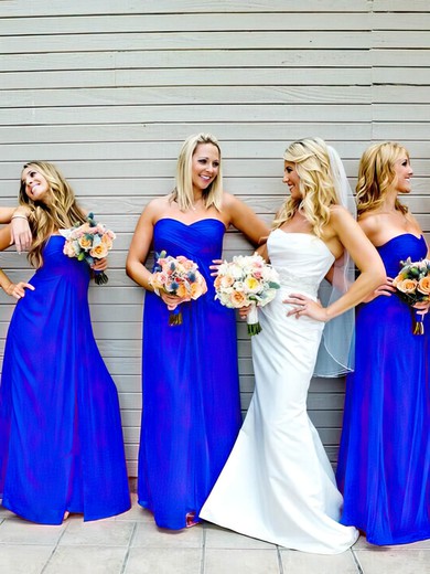 Sweetheart Chiffon Ruffles Perfect Empire Royal Blue Bridesmaid Dresses #PDS01012809