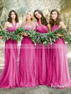 Boutique Ruffles Tulle Sweep Train Halter Bridesmaid Dresses #PDS01012819