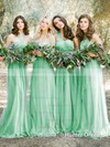 Boutique Ruffles Tulle Sweep Train Halter Bridesmaid Dresses #PDS01012819