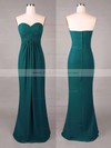 Sweetheart Online Sheath/Column Chiffon Ruffles Dark Green Bridesmaid Dresses #PDS01012859