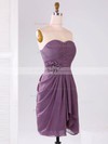 Modest Sweetheart Chiffon Ruffles Short/Mini Bridesmaid Dresses #PDS01012865