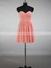 A-line Sweetheart Chiffon Ruffles Simple Short/Mini Bridesmaid Dresses #PDS01012871