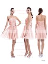 A-line Perfect Chiffon Short/Mini Ruched Strapless Bridesmaid Dresses #PDS01012876