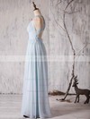 Chiffon Floor-length Ruffles Latest Backless V-neck Bridesmaid Dress #PDS01012880