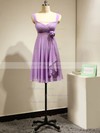 Cute Empire Chiffon Flower(s) Lavender Short/Mini Bridesmaid Dress #PDS01012883