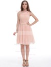 One Shoulder Prettiest Chiffon Ruched Pink Knee-length Bridesmaid Dress #PDS01012887