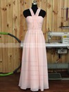 Great Sweetheart Chiffon Ruffles Floor-length Pink Bridesmaid Dress #PDS01012890