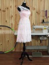 Famous One Shoulder Lace Ruffles Knee-length Bridesmaid Dress #PDS01012893