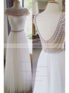 A-line Floor-length Scoop Neck Chiffon Tulle Pearl Detailing New Bridesmaid Dresses #PDS01012921