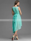 Simple A-line Scoop Neck Chiffon Sashes / Ribbons Asymmetrical Bridesmaid Dresses #PDS01012928