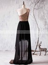 Asymmetrical A-line Chiffon Sequined Ruffles Latest One Shoulder Bridesmaid Dress #PDS01012936