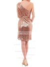 One Shoulder Sequined Ruffles Short/Mini Sheath/Column Latest Bridesmaid Dress #PDS01012939
