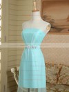 Original Sheath/Column Ruffles Satin Chiffon Strapless Asymmetrical Bridesmaid Dress #PDS01012949