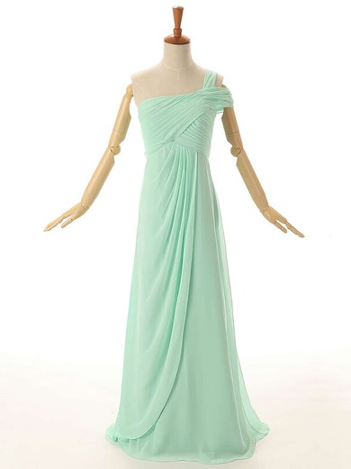 Beautiful Empire Ruffles Chiffon Floor-length One Shoulder Bridesmaid Dresses #PDS01012954