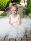 Fabulous Princess Scoop Neck Lace Tulle with Bow Ankle-length Flower Girl Dresses #PDS01031903