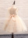 Fashion Ball Gown Scoop Neck Tulle with Beading Tea-length Flower Girl Dresses #PDS01031913