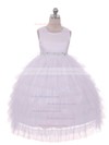 Original Princess Scoop Neck Tulle with Beading Ankle-length Flower Girl Dresses #PDS01031915