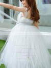Trendy Square Neckline Tulle Floor-length Sashes / Ribbons Princess Flower Girl Dresses #PDS01031920