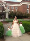 New Style A-line Square Neckline Tulle with Bow Floor-length Flower Girl Dresses #PDS01031927